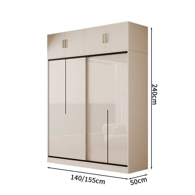 衣類収納ユニット　クローゼットキャビネット　衣類整理スペース　クローゼット　壁面収納　ワードローブ　洋服収納　エコ素材　分類収納　大容量　サイドキャビネット　引き違い戸　YG-S009