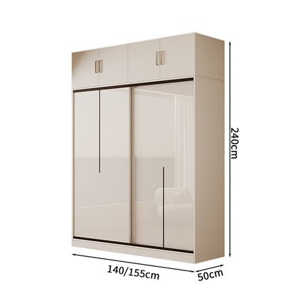 衣類収納ユニット　クローゼットキャビネット　衣類整理スペース　クローゼット　壁面収納　ワードローブ　洋服収納　エコ素材　分類収納　大容量　サイドキャビネット　引き違い戸　YG-S009