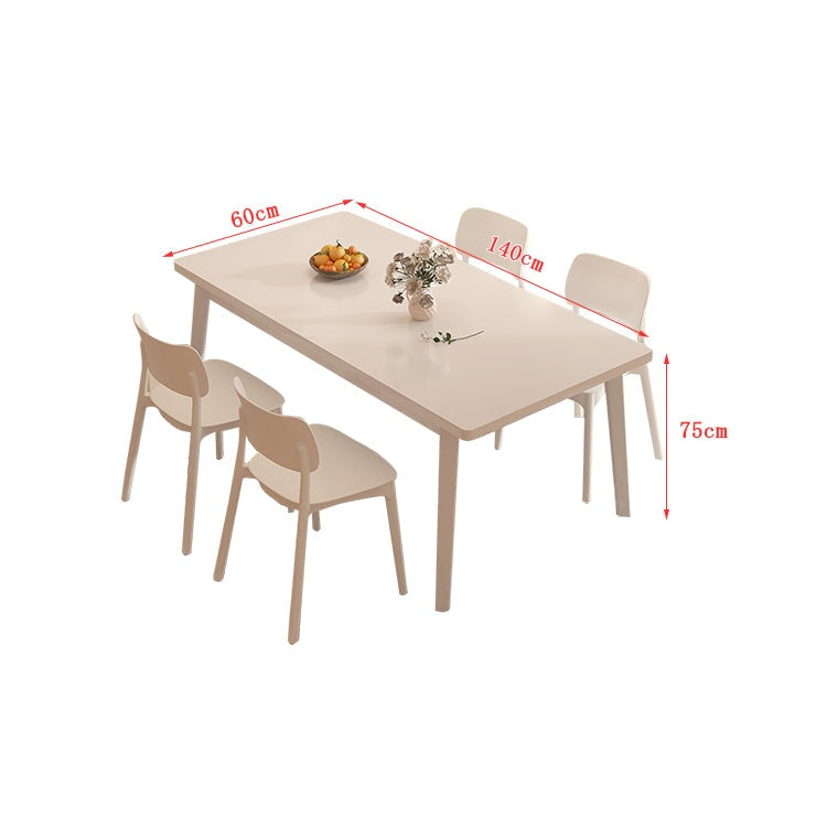 テーブル　ダイニングテーブル　ダイニング　食事　広い天板　太い脚　隅金　横揺れに強い　天然木　組立簡単　椅子　角丸加工　ミニマル　簡素　ホワイト　CZ-C007 chickagu