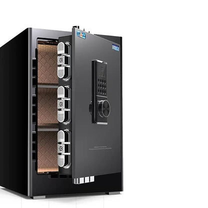 金庫　スチール金庫　業務用　焼付塗装　指紋認証　パスワード解錠　モバイル通知機能　通報機能　プッシュンつまみ　遠隔解錠　ブラック　ブラウン　BXG-010