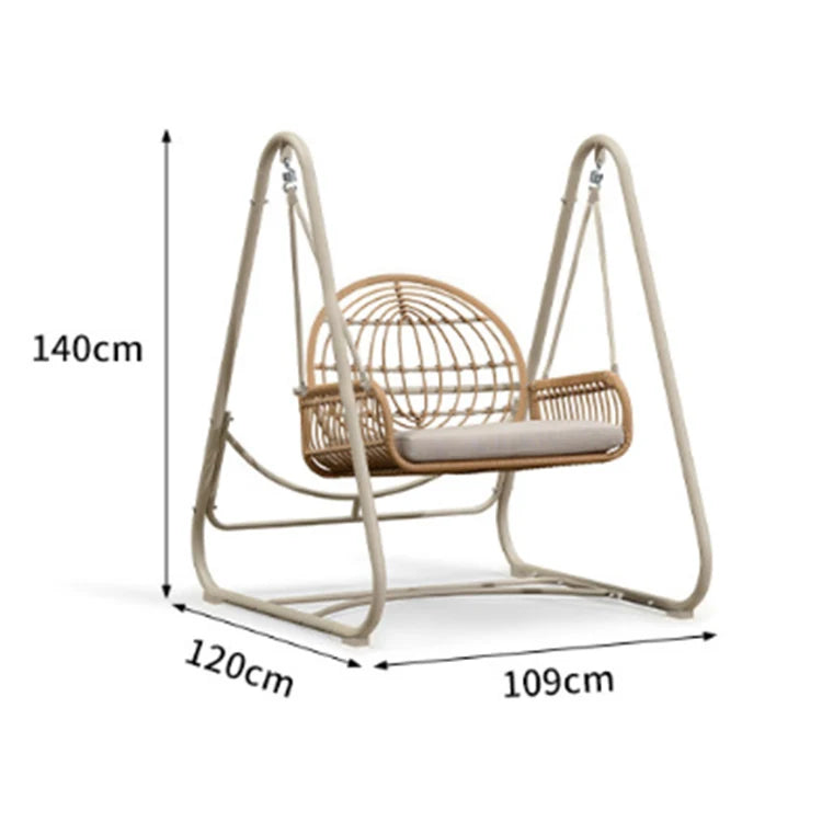 ベージュ / 109*120*140cm / ウィル・藤編み・1人用
