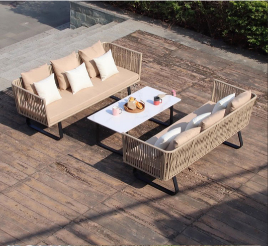ガーデンソファ　ガーデンテーブル　屋外家具　籐風家具　ラタン風家具　人工ラタン　高密度ウレタンフォーム　PEラタン　カスタマイズ可能　 