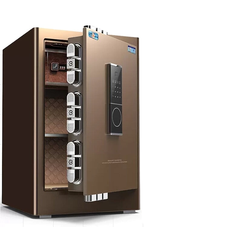 金庫　スチール金庫　業務用　焼付塗装　指紋認証　パスワード解錠　モバイル通知機能　通報機能　プッシュンつまみ　遠隔解錠　ブラック　ブラウン　BXG-010