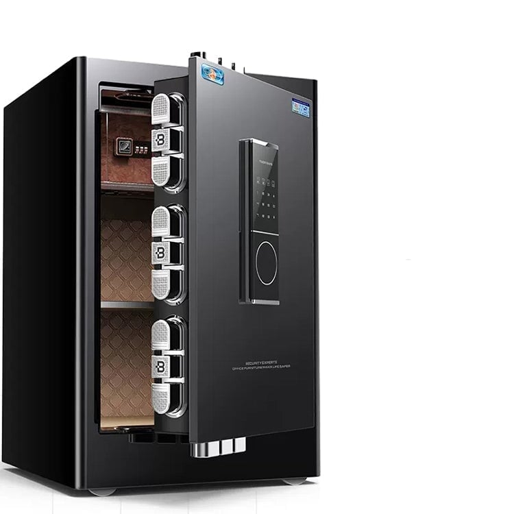 金庫　スチール金庫　業務用　焼付塗装　指紋認証　パスワード解錠　モバイル通知機能　通報機能　プッシュンつまみ　遠隔解錠　ブラック　ブラウン　BXG-010