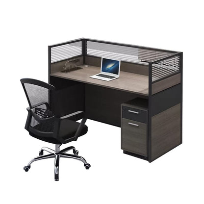 デスク　オフィスデスク　ワークデスク　高級感　トップパネル付き　配線孔付き　ロック付き  BGZ-405