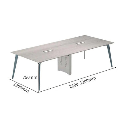 会議テーブル　研修用テーブル　長方形テーブル　テーブル　木目調　配線ダクト付き　配線孔付き　エッジパンド付き　メラミン化粧板　シンプル　グレー　カスタマイズ可能　CHICKAGU