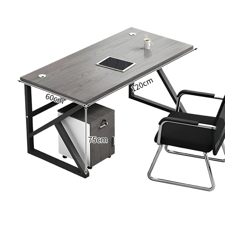 デスク　ワークデスク　オフィスデスク　作業　事務所　広い天板　エコ板材　丈夫　スチールフレーム　Ｋ字型　トップパネル　配線穴キャップ　シンプル　洗練　BGZ-071