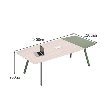 会議用テーブル　ミーティングテーブル　会議テーブル　会議室　長机　ワークテーブル　スチール脚　焼付塗装　配線穴付き　シンプル　グリーン　カスタマイズ可能　CHICKAGU