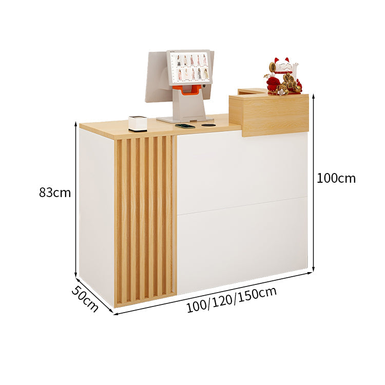 広い天板　厚み　上部天板　配線穴キャップ　収納　引き出し　オープン収納　メラミン化粧板　受付カウンター　受付台　カウンター　コンパクト　機能性　洗練　ナチュラル　ブラック　JDT-K-015