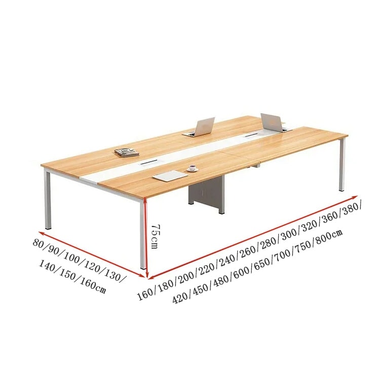会議テーブル　ミーティングテーブル　ナチュラルテイスト　シンプルモダン　メラミン化粧板　配線孔　CHICKAGU