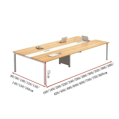会議テーブル　ミーティングテーブル　ナチュラルテイスト　シンプルモダン　メラミン化粧板　配線孔　CHICKAGU