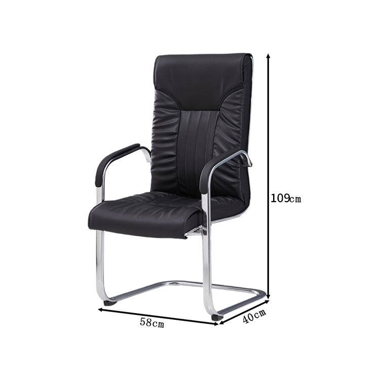 人間工学　肘掛け　ウレタン　エルゴノミクスデザイン　レザー生地　ワークチェア　チェア　カンチレバーチェア　オフィスチェア　デスクワーク　おしゃれ　ブラック　BGY-T069　