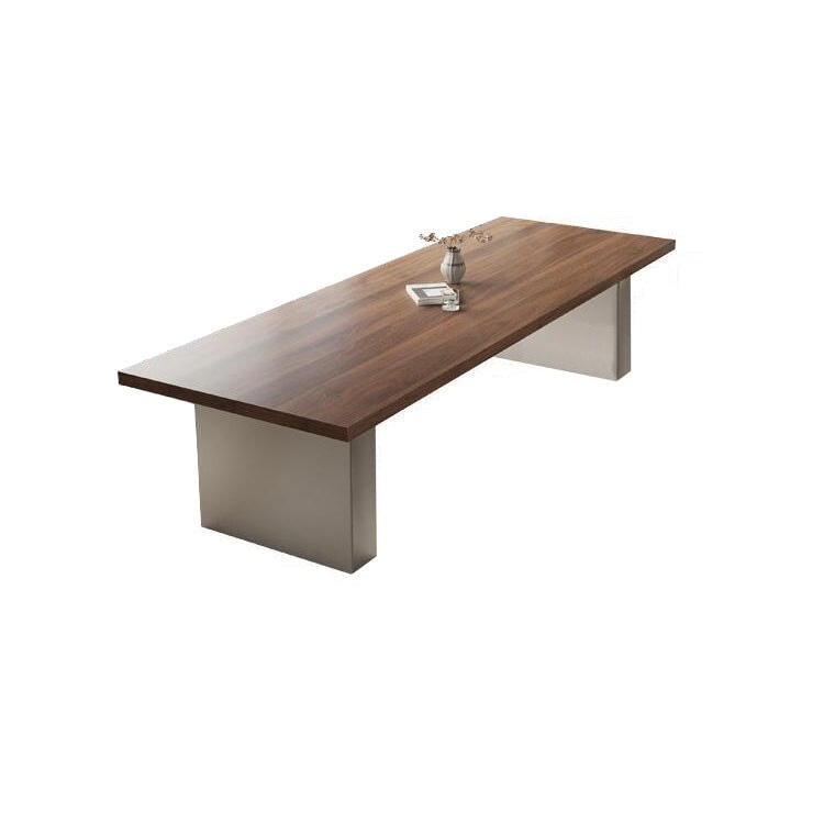 会議テーブル　ミーティングテーブル　テーブル　デスク ワークデスク　木目調　パイン材　エッジ加工　冷間加工鋼　シンプル　シック   HYZ-464