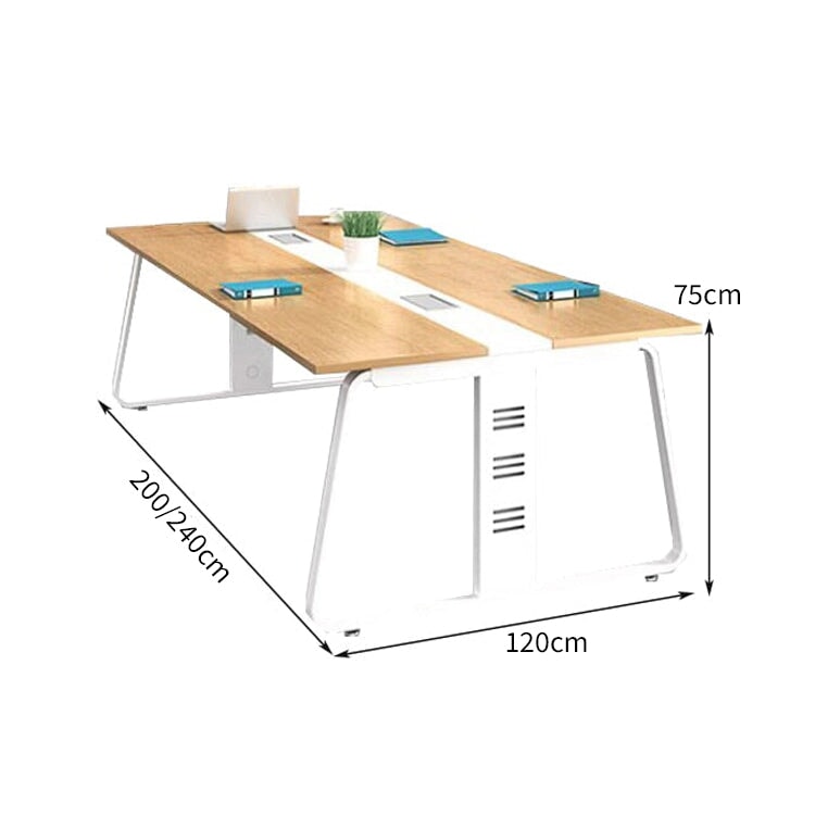 モダン　シンプル　堅牢　頑丈　エコ　配線ボックス　会議テーブル　ミーティングテーブル　メラミン化粧板　スチール　ナチュラル　カスタマイズ可能　HYZ-C071