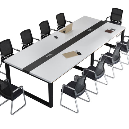 ミーティングテーブル　会議テーブル　会議用テーブル　シンプル　モダン　ロの字脚　スチール脚　ワイヤリングBOX　メラミン化粧板   HYZ-414