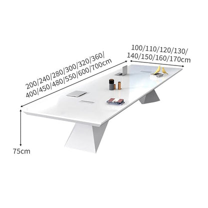 幾何学　デザイン性　配線ボックス　分厚い　幅広　テーブル　会議テーブル　ミーティング　商談テーブル　おしゃれ　上質　高級感　ホワイト　カスタマイズ可能　HYZ-C037　chickagu