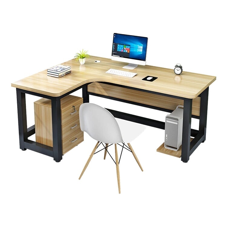 デスク　オフィスデスク　作業机　パソコンデスク　焼付塗装　L字型天板　幕板　滑り止め　シンプル　モダン  BGZ-457