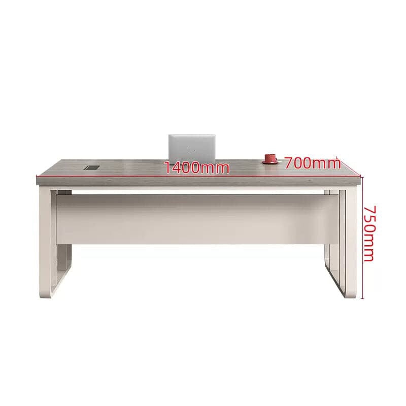 デスク　オフィスデスク　エグゼクティブデスク　事務机　作業机　ワークデスク　サイドキャビネット付き　PC用通気口付き　幕板付き　ワイヤリングBOX付き  LBZ-418