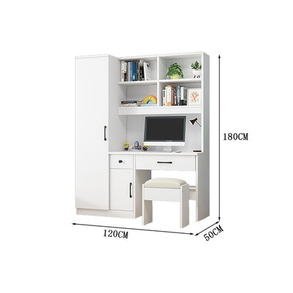 クローゼット　ワードローブ　壁面収納　デスク　収納棚　多段式　配線穴キャップ　エコ板材　上置き収納　物干し竿　大容量　多目的　機能的　ホワイト　グレー　カスタマイズ可能　YG-K010