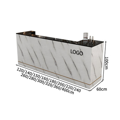 高級感　キーボードトレイ付き　ホワイト　カスタマイズ可能　受付カウンター　レジカウンター　カウンター　受付台　カスタマイズ可能　JDT-S044