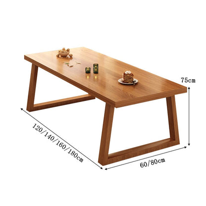 ダイニングテーブル　ダイニング　テーブル　食事用　分厚い天板　台形構造　安定性　木目調　幅広い　重厚感　簡素　シック　CHICKAGU