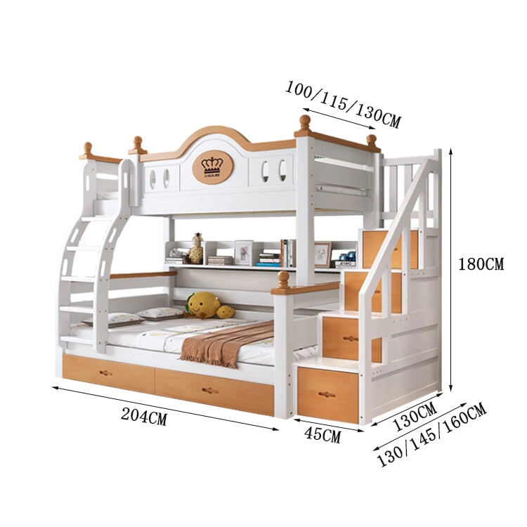 二段ベッド　二段　ベッド　子供用　分離式　分割可能　重厚な角柱　天然木　すのこ　軋む音なし　ベッドガード　収納　引き出し　収納棚　はしご　手すり　角丸加工　機能的　カスタマイズ可能　SCC-C015