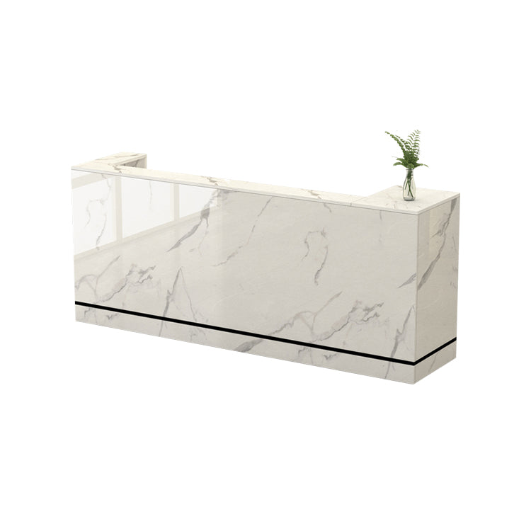 高級感　キーボードトレイ付き　ホワイト　カスタマイズ可能　受付カウンター　レジカウンター　カウンター　受付台　