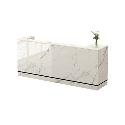 高級感　キーボードトレイ付き　ホワイト　カスタマイズ可能　受付カウンター　レジカウンター　カウンター　受付台　