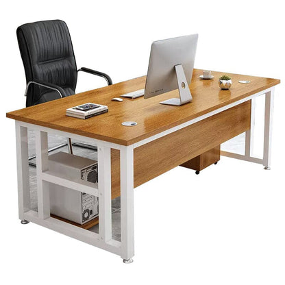 デスク　オフィスデスク　社長机　作業机　事務机　つくえ　エグゼクティブデスク　幕板付き　スチールフレーム　エコ素材　配線孔付き LBZ-405