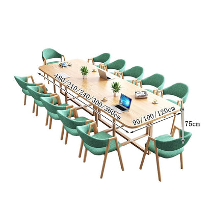 事務机　商談テーブル　木目調 会議テーブルセット　天板固定テーブル　ミーティング用テーブル　会社用　事務所用　長方形タイプ　カスタマイズ可能　シンプル　ホワイト chickagu
