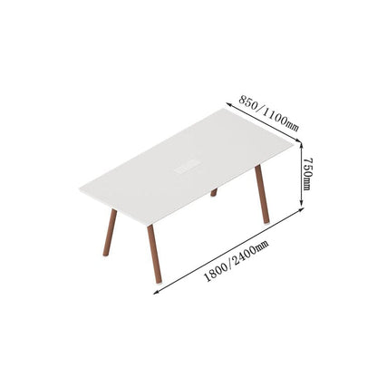 会議テーブル　研修用テーブル　オフィスデスク　ワーキングデスク　バイカラーデザイン　木目調　配線ボックス付き　ハの字構造　ホワイト　ナチュラル　CHICKAGU