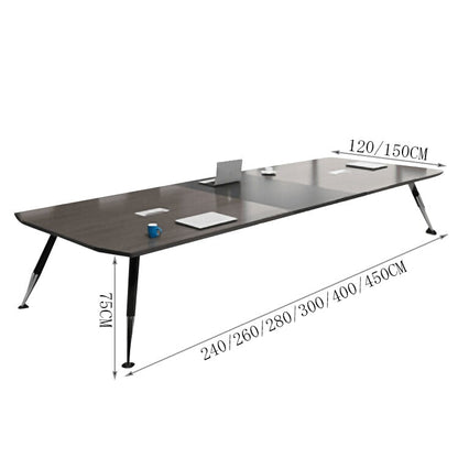 会議テーブル　ミーティングテーブル　商談テーブル　長方形テーブル　コンセント付き　シンプル　ウォールナット　カスタマイズ可能　HYZ-C031