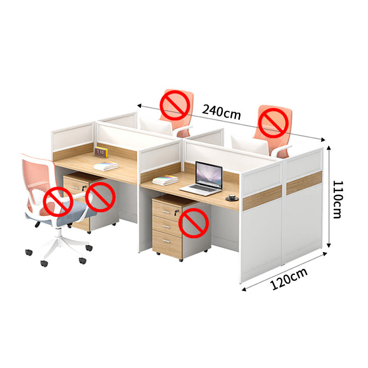 収納付きデスク　作業机　事務机　パーティション　サイドキャビネット　配線穴　エコ板材　オフィスデスク　ホワイト　ナチュラル　木目調　SL-BGZ-038