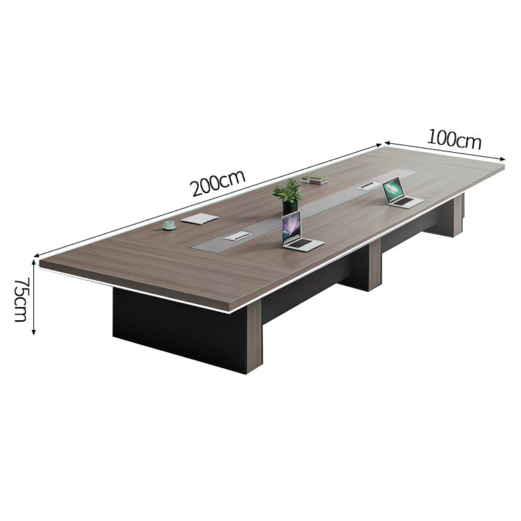 分厚い天板　重厚感　幅広　キャビネット　配線ボックス　安定性　テーブル　会議テーブル　ミーティング　木目調　穏やか　上質　格調　カスタマイズ可能　HYZ-C058　chickagu