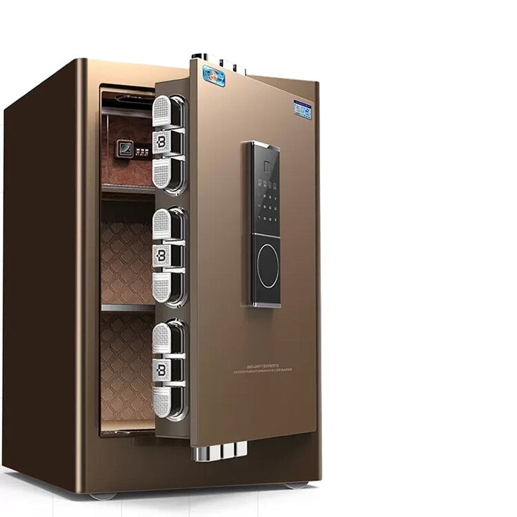 金庫　スチール金庫　業務用　焼付塗装　指紋認証　パスワード解錠　モバイル通知機能　通報機能　プッシュンつまみ　遠隔解錠　ブラック　ブラウン　BXG-010