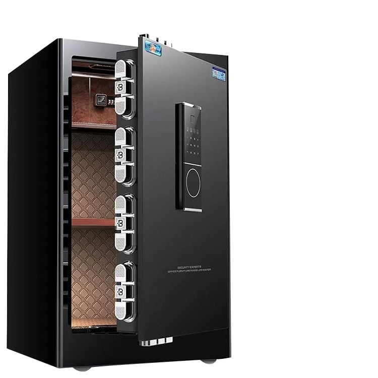 金庫　スチール金庫　業務用　焼付塗装　指紋認証　パスワード解錠　モバイル通知機能　通報機能　プッシュンつまみ　遠隔解錠　ブラック　ブラウン　BXG-010