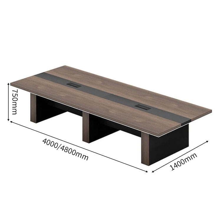 重厚感　厚い天板　幅広　配線ボックス　安定性　会議テーブル　テーブル　ミーティング　木目調　落ち着き　上質　カスタマイズ可能　HYZ-C023　chickagu