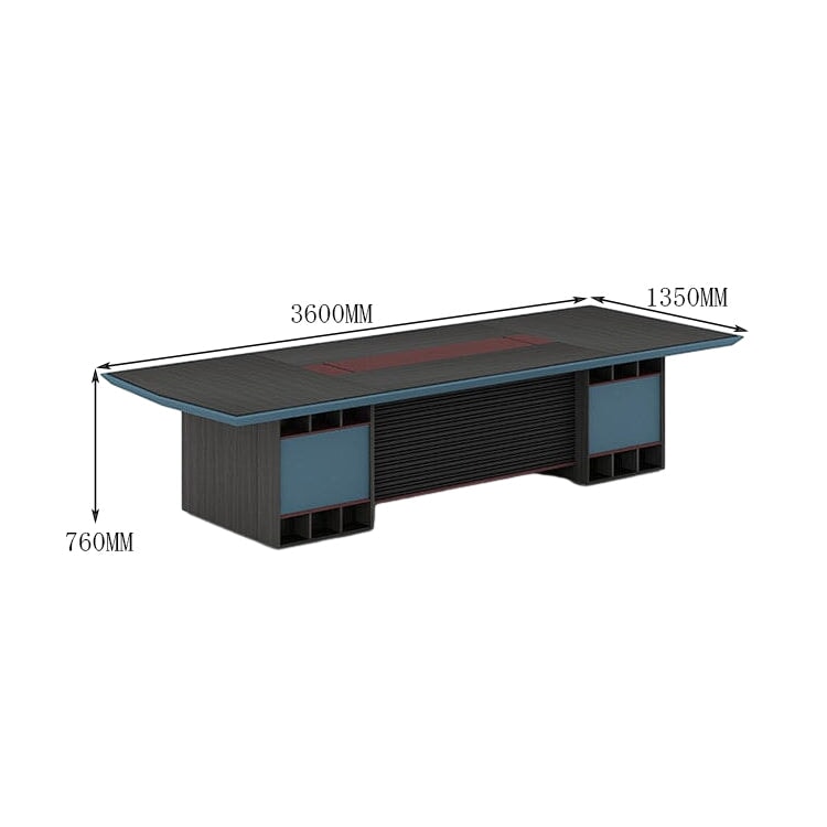 会議テーブル　ミーティングテーブル　商談テーブル　長方形テーブル　ワイヤリングボックス　高級感　モダン　ウォールナット　カスタマイズ可能　 HYZ-C028