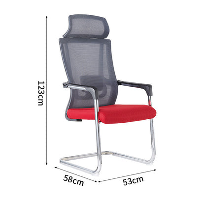 ワークチェア　チェア　人間工学　高反発ウレタンフォーム　アーチ型脚部　広いヘッドレスト　ナイロン構造　金属脚　落ち着いた　メッシュ素材　BGY-S093