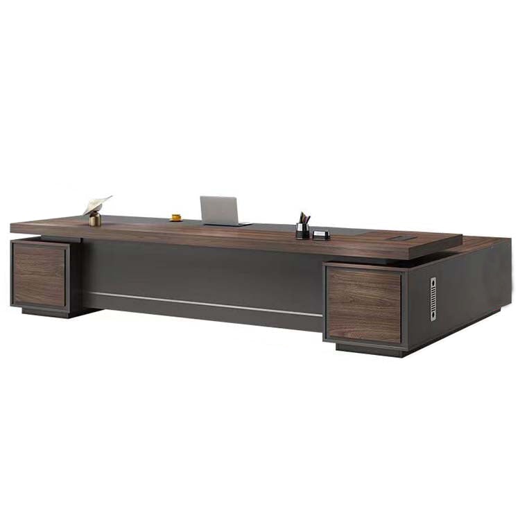 ホットメルトエッジ　エグゼクティブデスク　社長机　法人　社長室　応接室　役員用デスク　役員机　オフィスデスク　ウォールナット　カスタマイズ可能　 LBZ-T008　