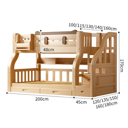 ベッド　２段　２段ベッド　子供用　ベッドガード　収納ラック　引き出し　大容量　太い角柱　はしご　階段　取っ手付き　押し入れすのこ　頑丈　安定　実用　カスタマイズ可能　SCC-C027　chickagu