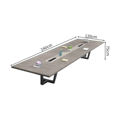 木目調　幅広　厚み　重厚感　安定性　会議テーブル　テーブル　ミーティング　配線ボックス　Ｔ字型　スチールフレーム　落ち着き　上質　カスタマイズ可能　HYZ-C025　chickagu