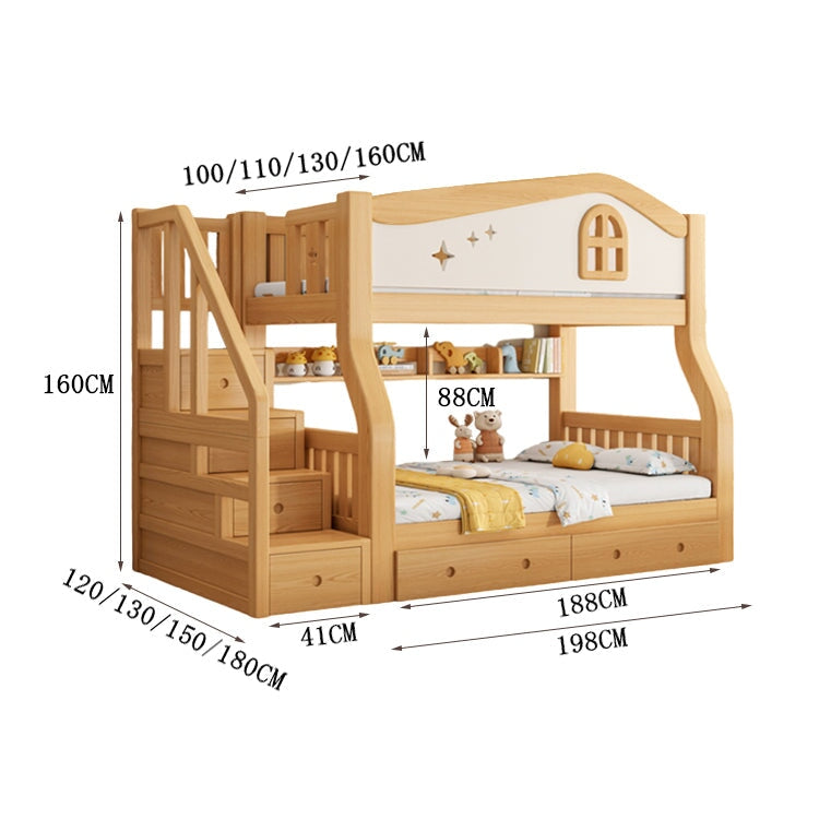 二段ベッド　ベッド　子供用　すのこ　丈夫　高耐荷重　安定性　階段　収納　引き出し　分類収納　CHUCKAGU