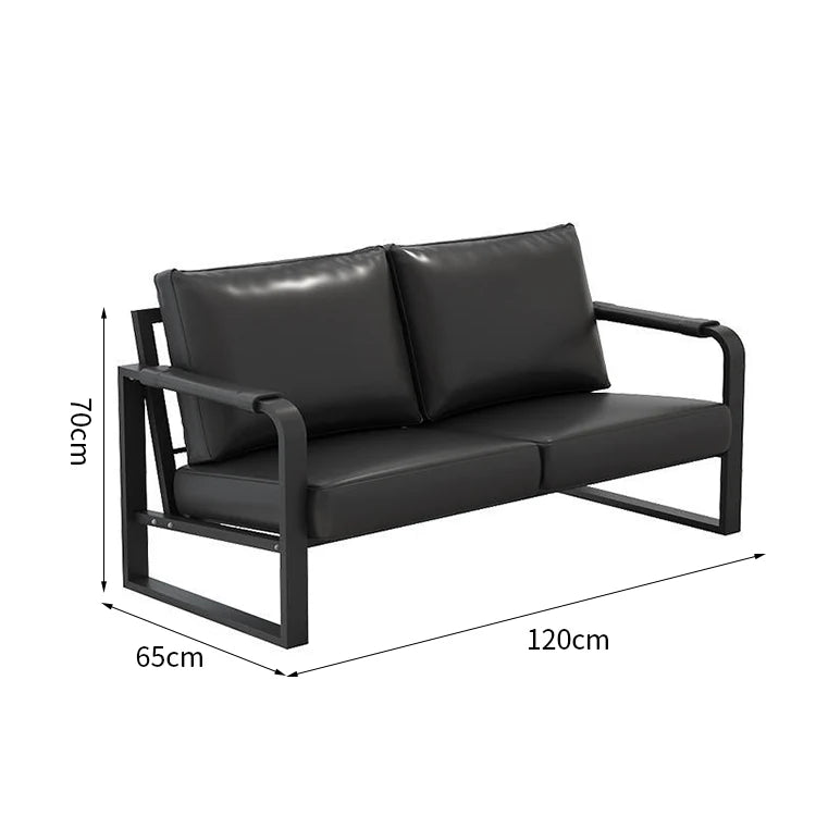PVCレザー / 120*65*70cm / ブラック・2人用ソファ