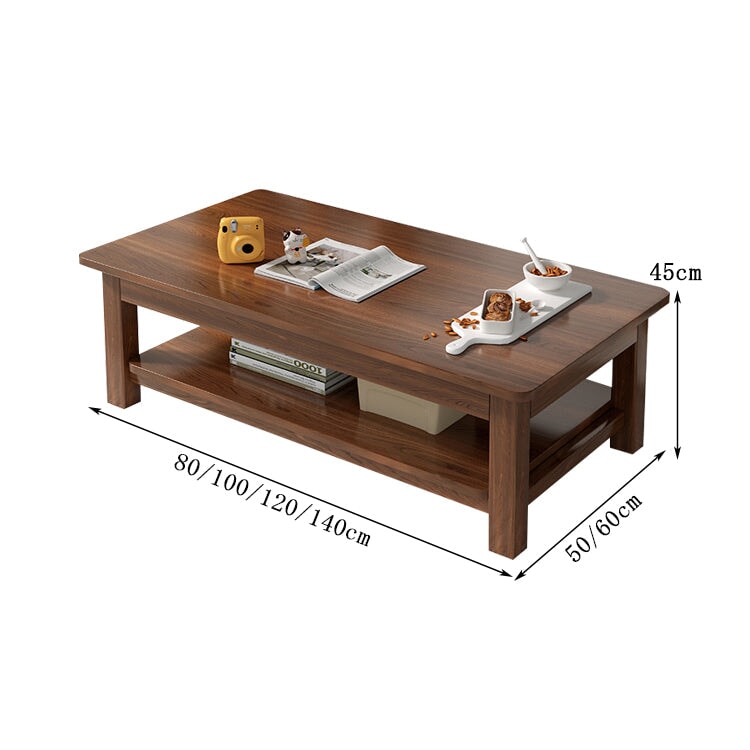 センターテーブル　茶テーブル　テーブル　ちゃぶ台　広い天板　厚み　角丸加工　天然木　木目調　頑丈　耐久性　落ち着き　レトロ　SNZ-C035 chickagu