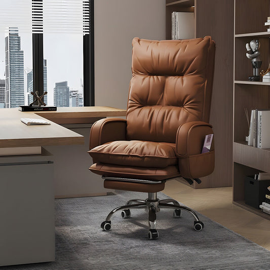 ワークチェア オフィスチェア エグゼクティブチェア PUレザー生地 シリコンフィル 高密度ウレタンフォーム リクライニング機能 フットレスト 高級 BGY-C033  chickagu