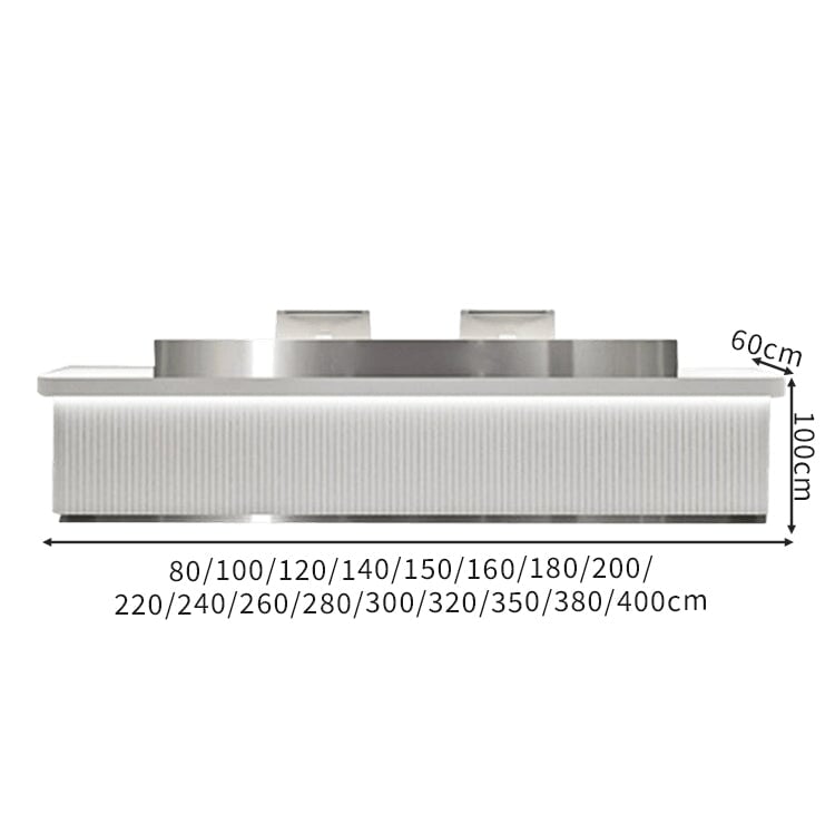 ステンレス鋼　LEDライト付き　モダン　受付カウンター　受付台　レジカウンター　カウンターテーブル　カウンター　シンプル　ホワイト　カスタマイズ可能　JDT-C051　chickagu