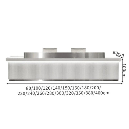 ステンレス鋼　LEDライト付き　モダン　受付カウンター　受付台　レジカウンター　カウンターテーブル　カウンター　シンプル　ホワイト　カスタマイズ可能　JDT-C051　chickagu