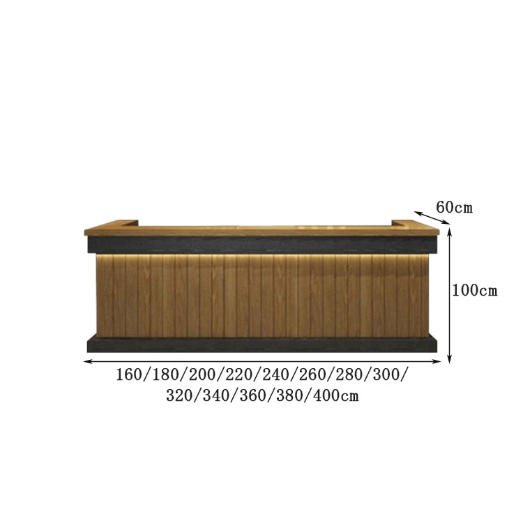 受付カウンター　バーカウンター　受付台　カウンターテーブル　L型　ＬＥＤライト付き　大容量収納　引き出し付き　木目調　モダン　カスタマイズ可能　 JDT-089