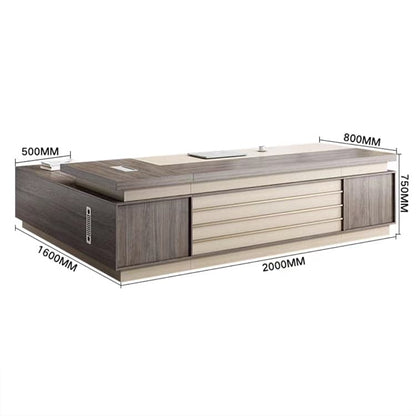 デスク　オフィスデスク　社長机　エグゼクティブデスク　事務机　作業机　ワイヤリングBOX　通気孔　サイドキャビネット  LBZ-430